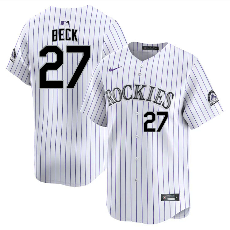 Jordan Beck Colorado Rockies Jersey,Uniforms,Gears Stitched-White